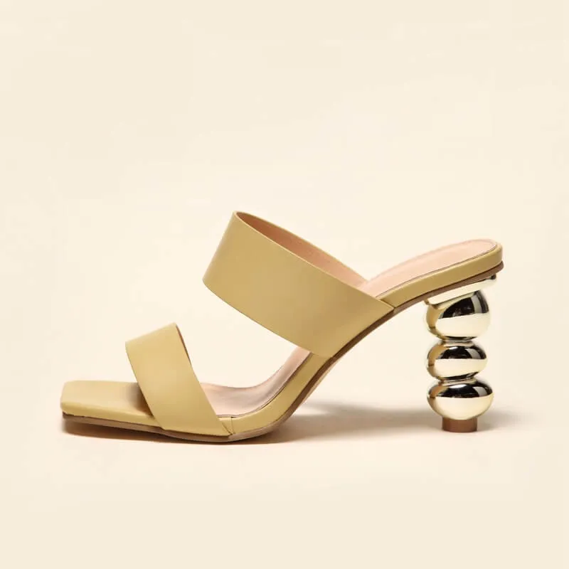 2021 Sculptural Ball Slide Heels  Colors!