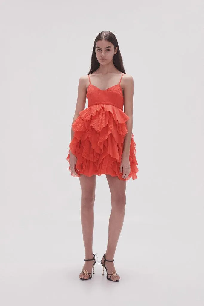 Aje Elsie Pleat Mini Dress
