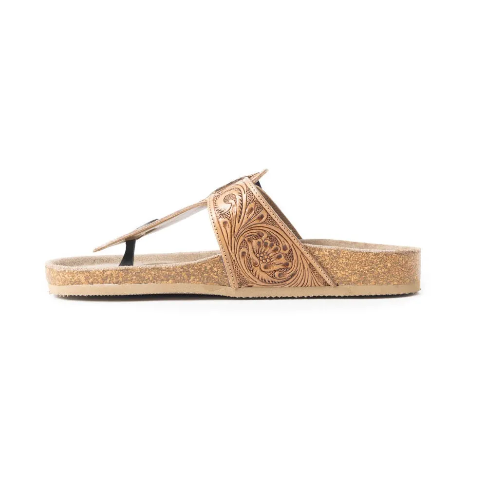 Balinda Ridge Hand Tooled Leather Sandals