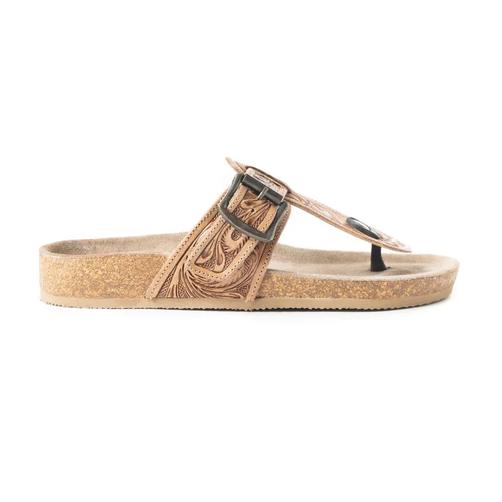 Balinda Ridge Hand Tooled Leather Sandals