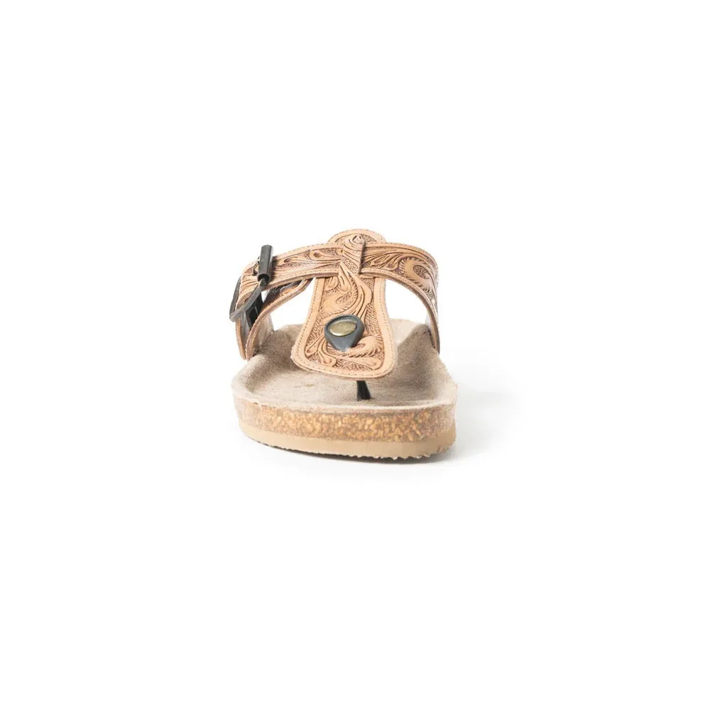 Balinda Ridge Hand Tooled Leather Sandals