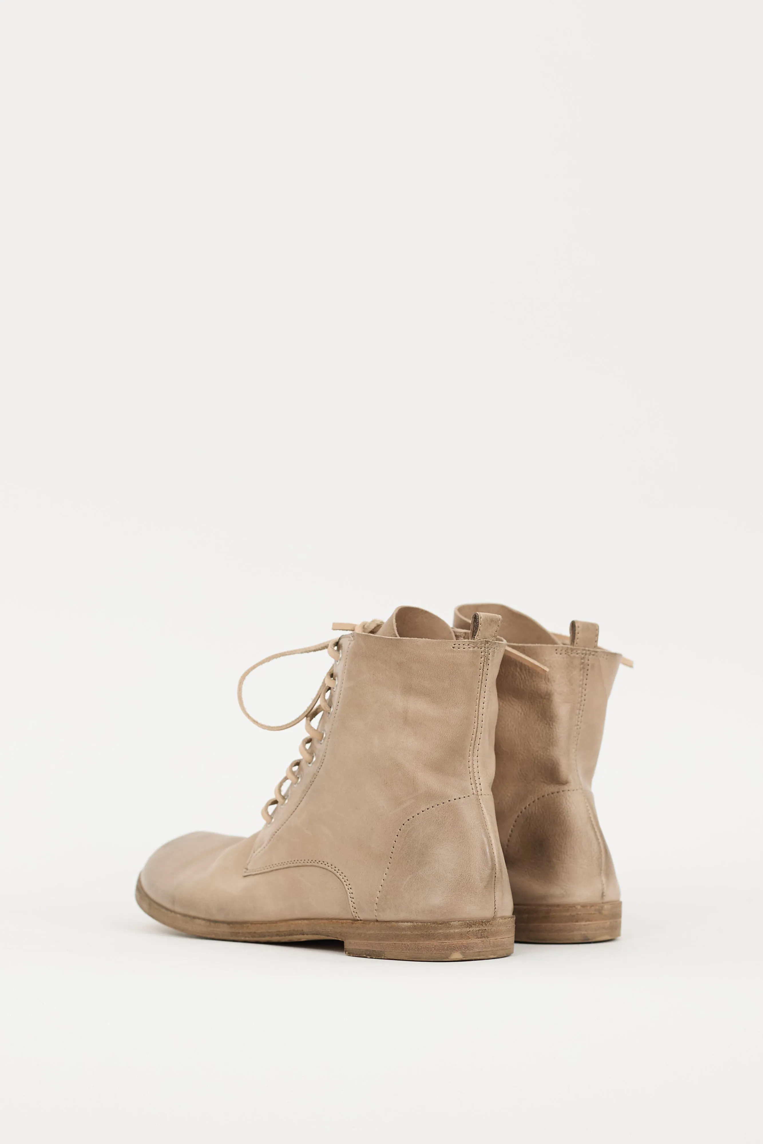Beige Leather Lista Boot