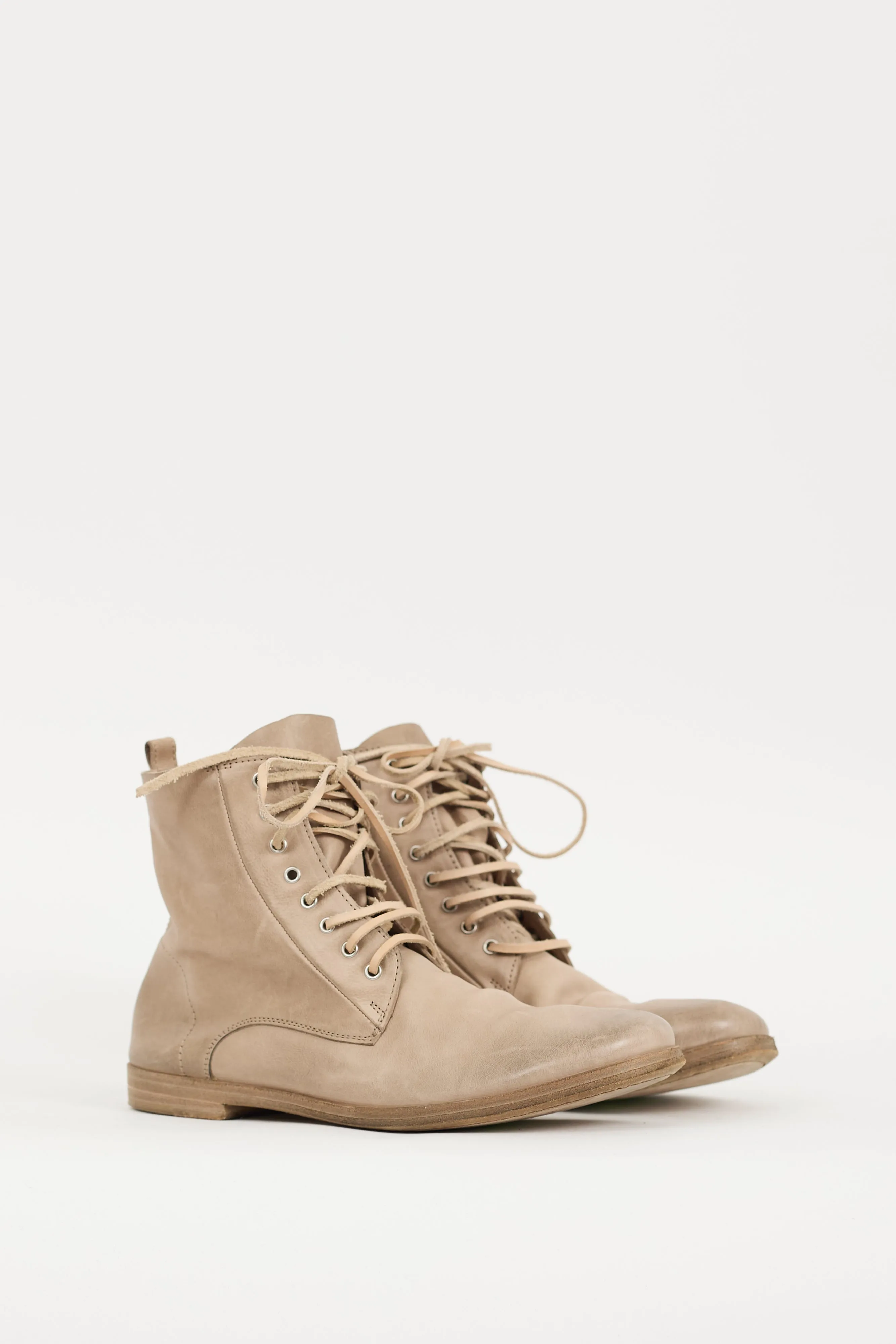 Beige Leather Lista Boot