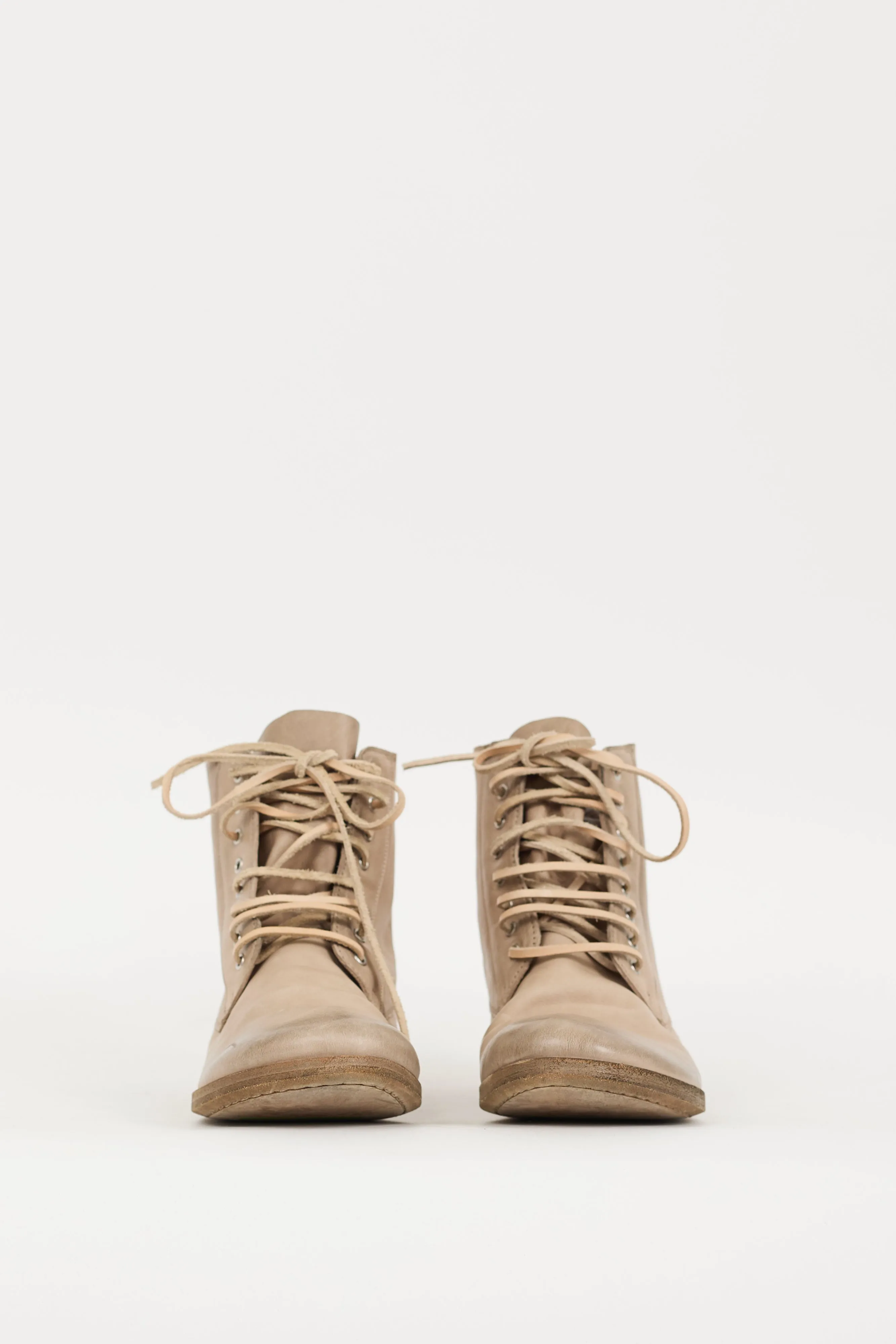 Beige Leather Lista Boot
