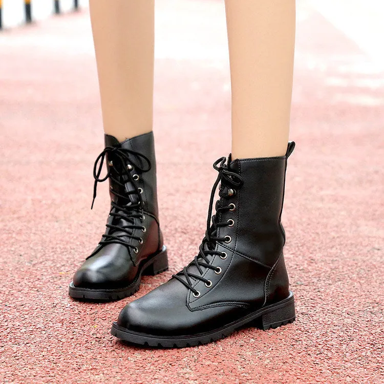 Black Lace up Rider Boots