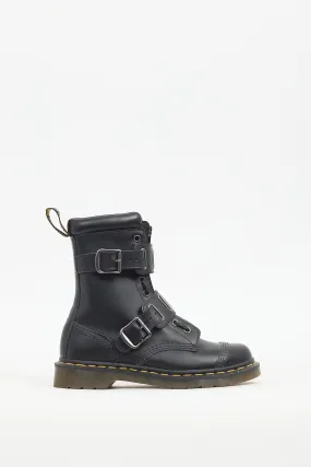 Black Leather 1490 Quynn Buckled Boot