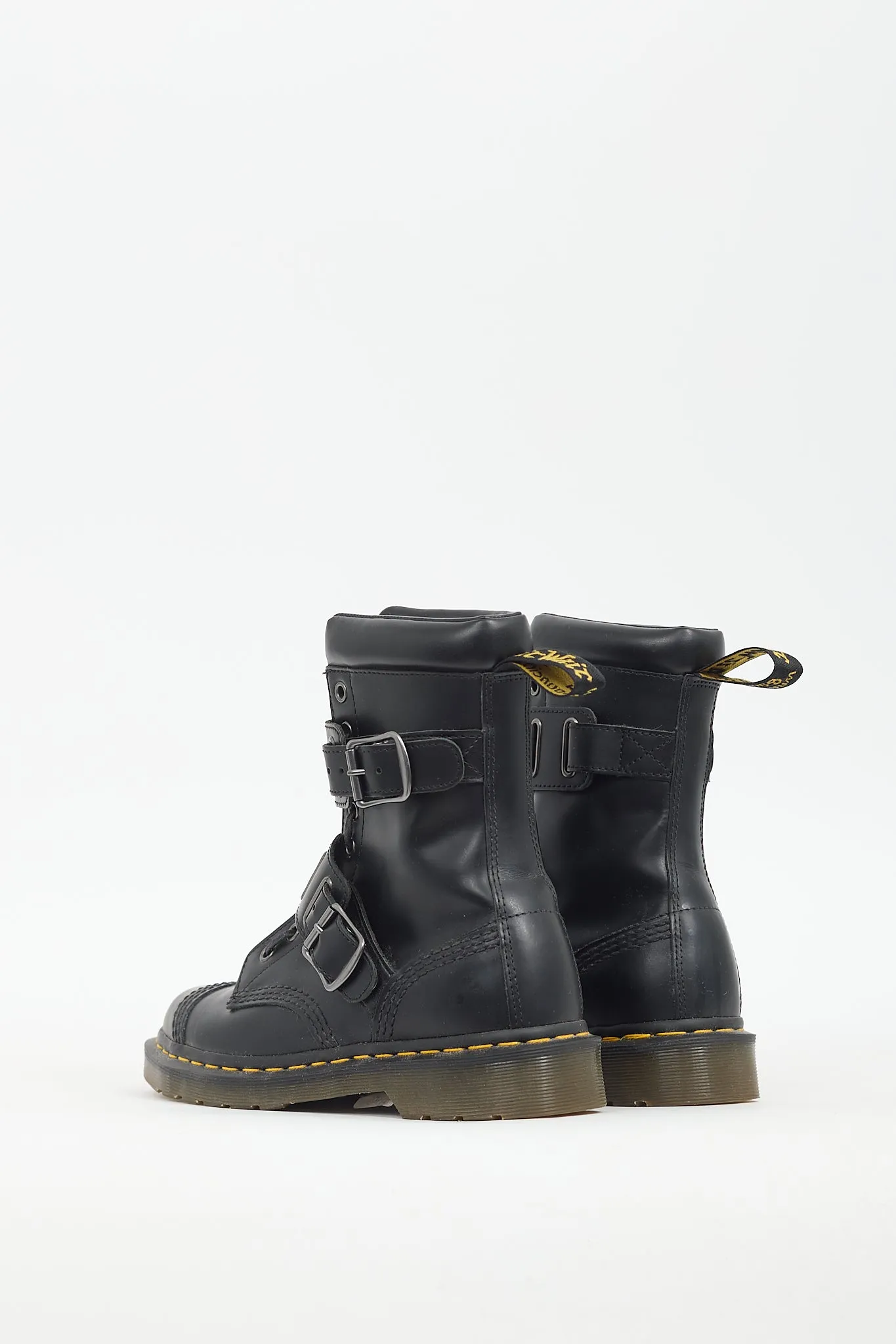 Black Leather 1490 Quynn Buckled Boot