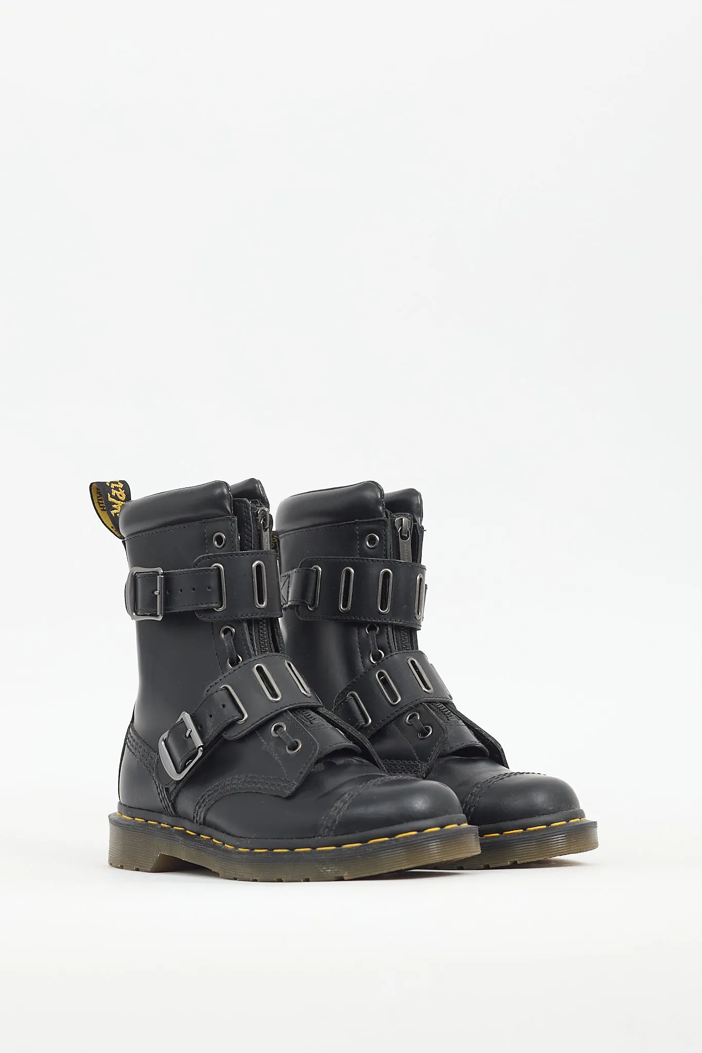 Black Leather 1490 Quynn Buckled Boot