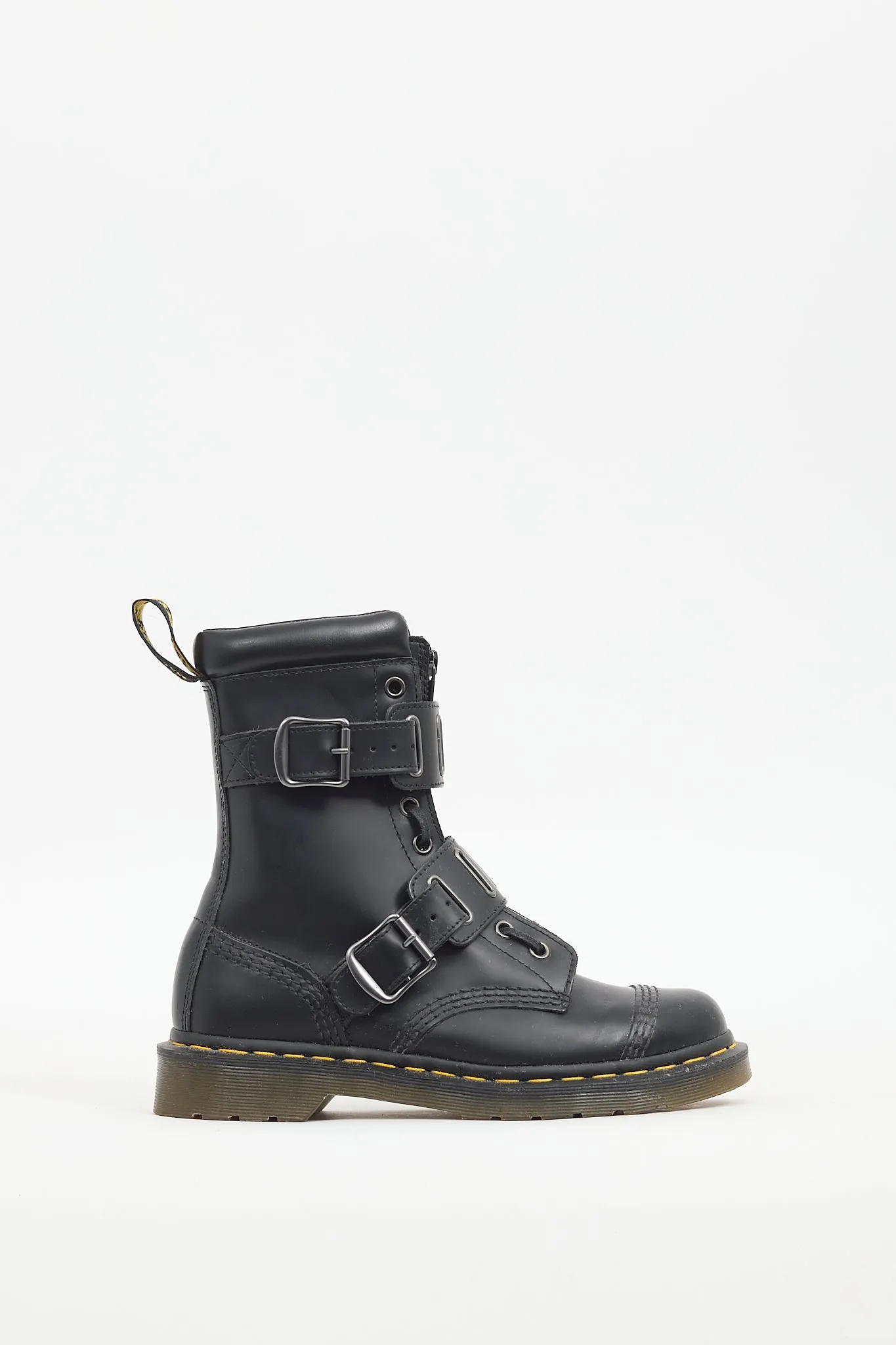 Black Leather 1490 Quynn Buckled Boot