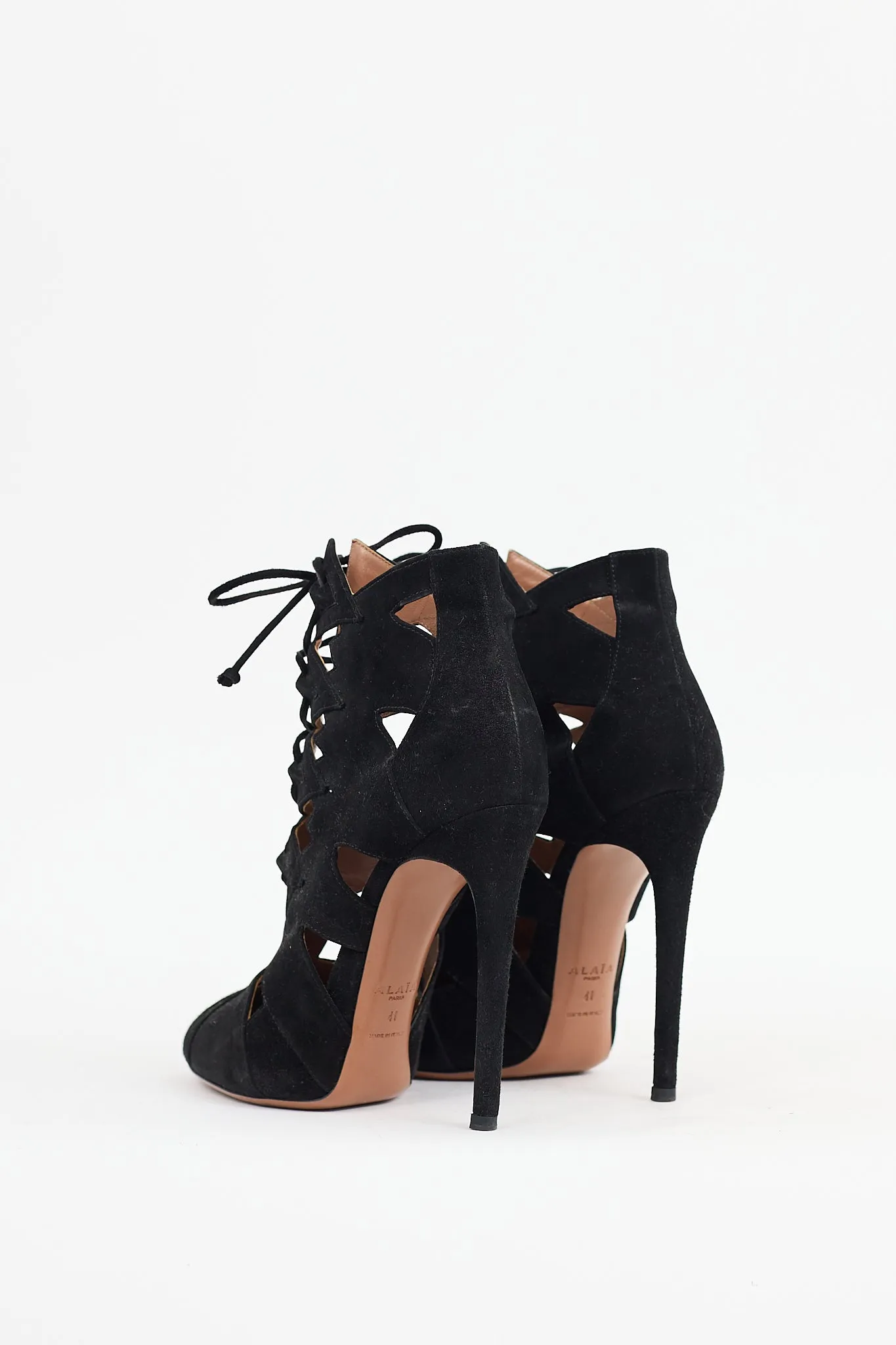 Black Suede Cut Out Boot