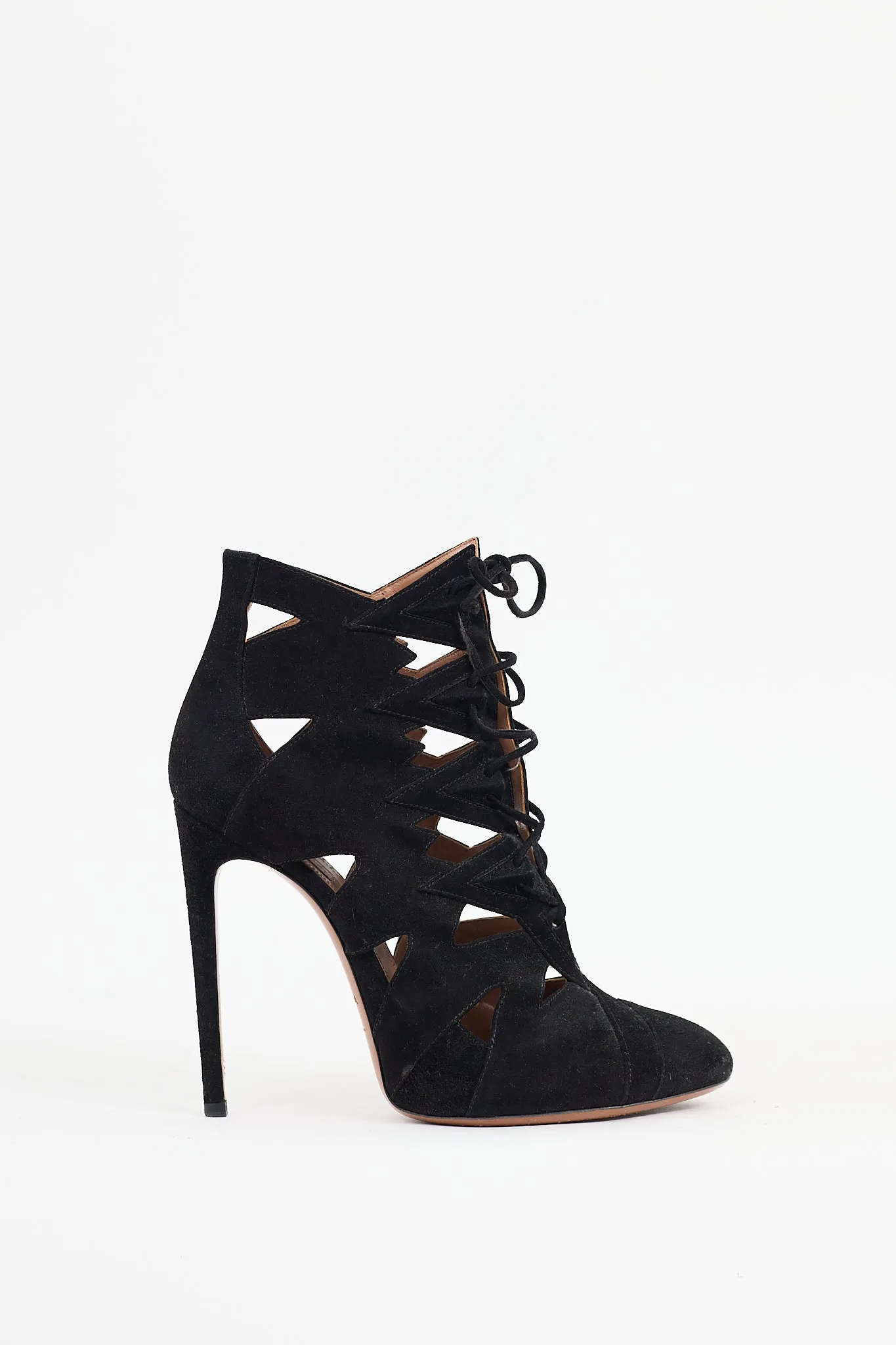 Black Suede Cut Out Boot