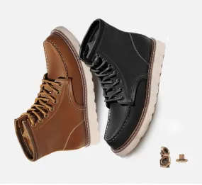 BOOPDO MESS DESIGN LEATHER HIKER BOOTS