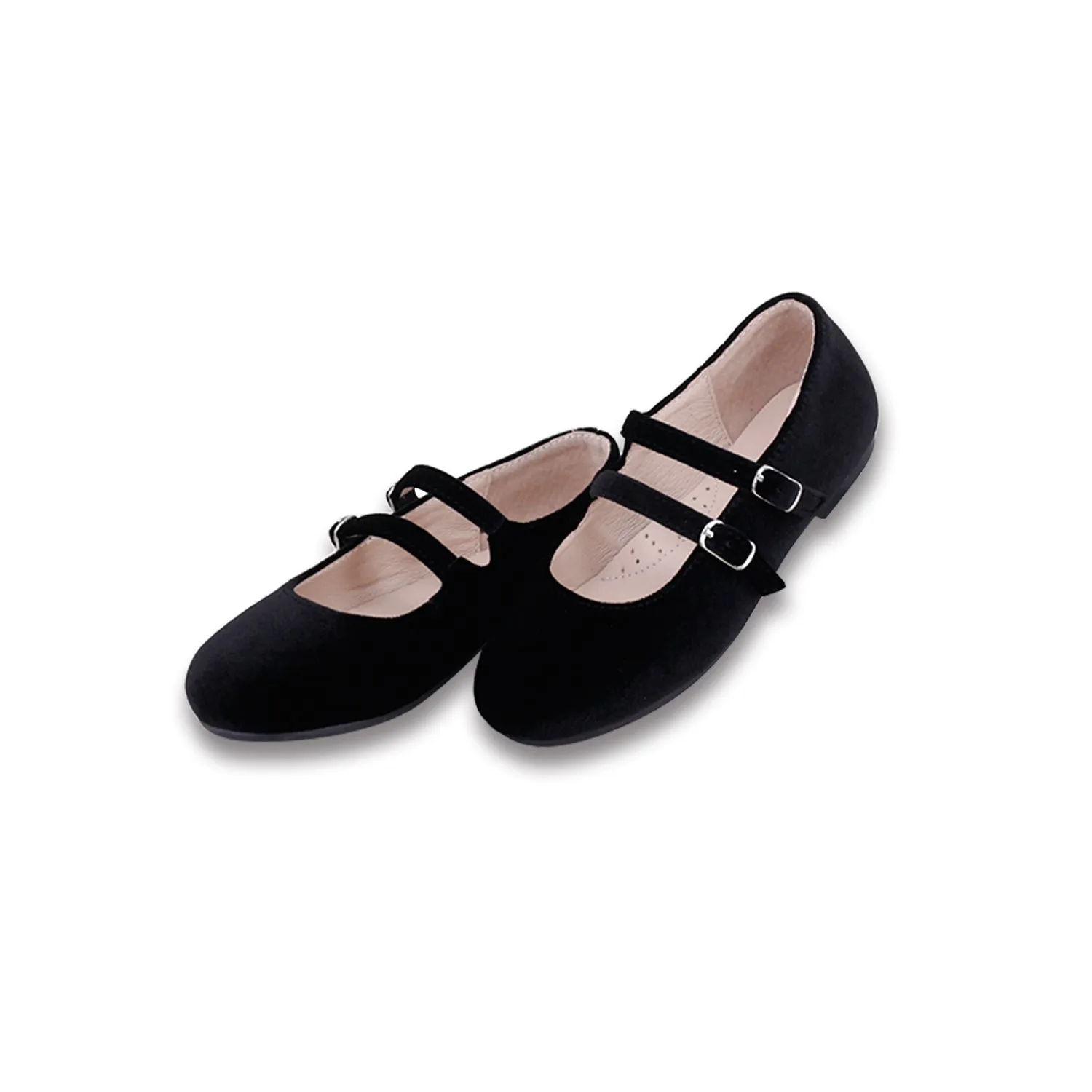 Camille Kids Estelle Black Velvet Mary Jane Shoes