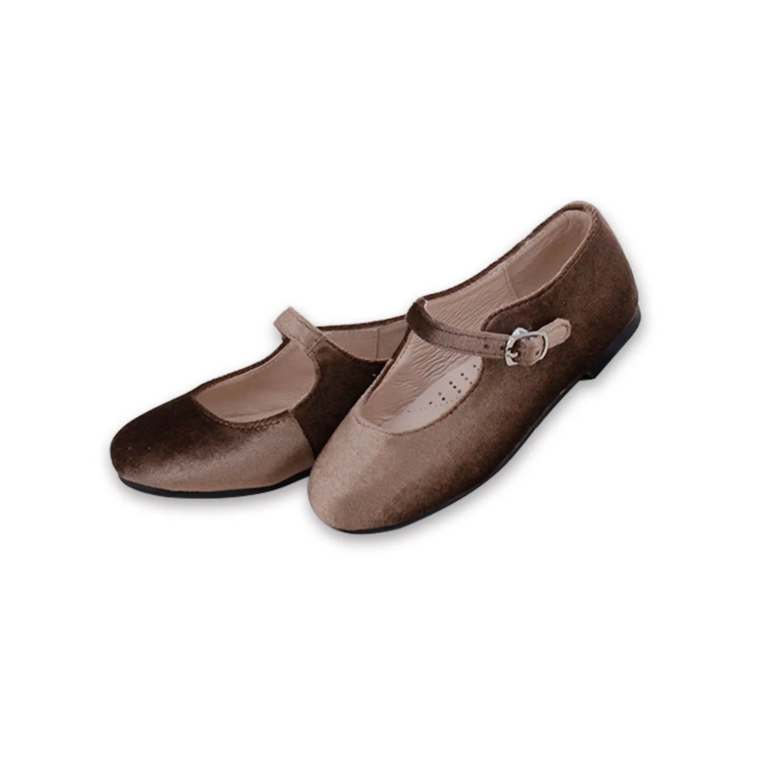 Camille Kids Piper Almond Velvet Shoes