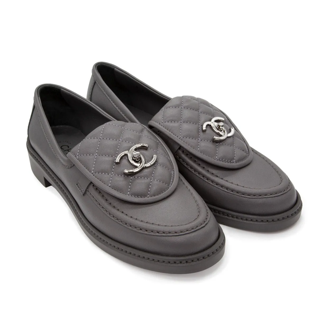 CC Quilted Leather Loafers
