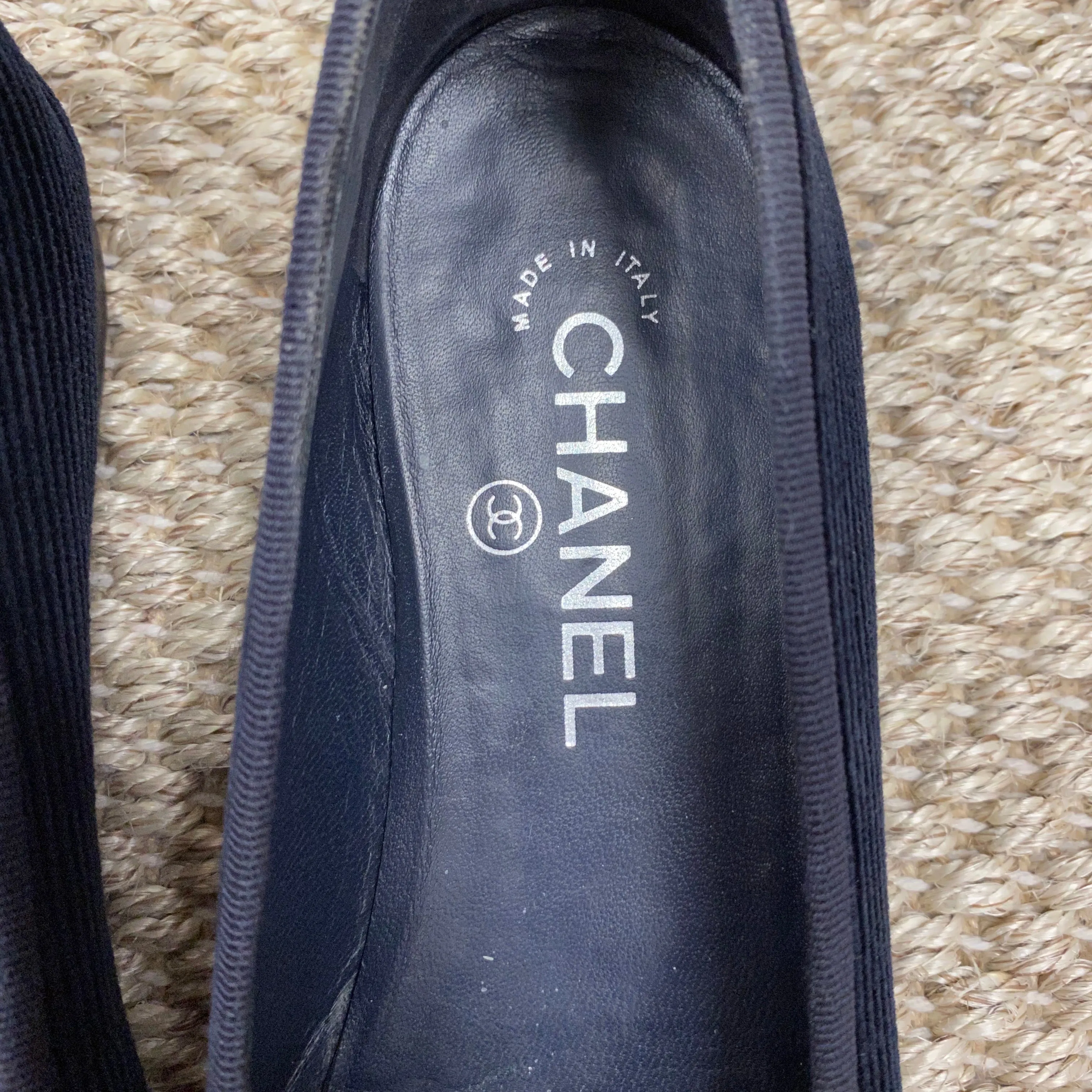 Chanel Navy Corduroy Ballet Flats
