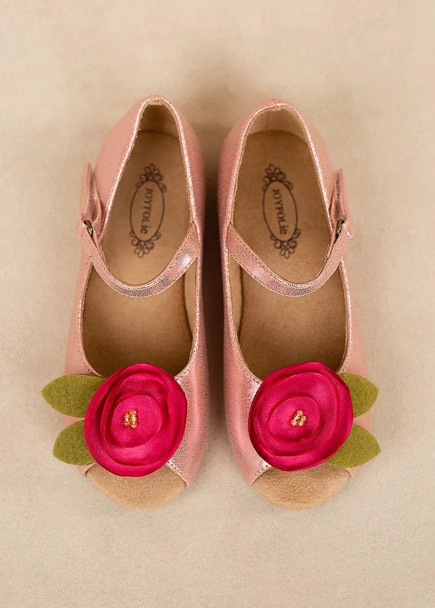 Charlotte Flower Girl Flat in Metallic Pink