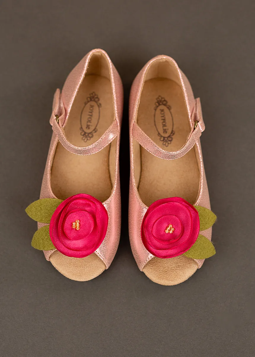 Charlotte Flower Girl Flat in Metallic Pink