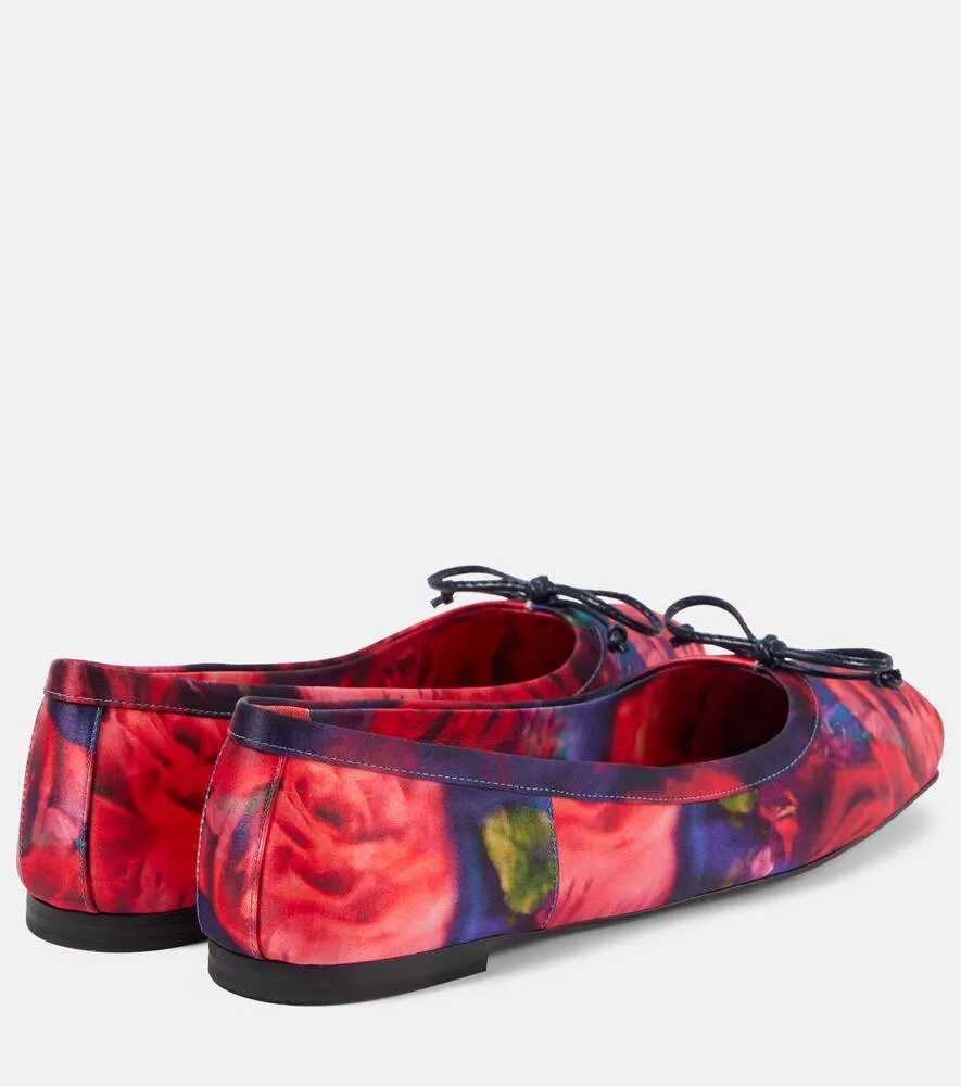 Christian Louboutin Mamadrague floral satin ballet flats