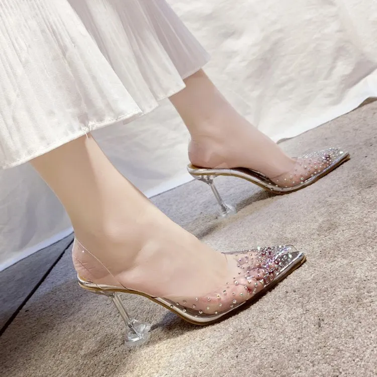 Clear Pointed-Toe Heels