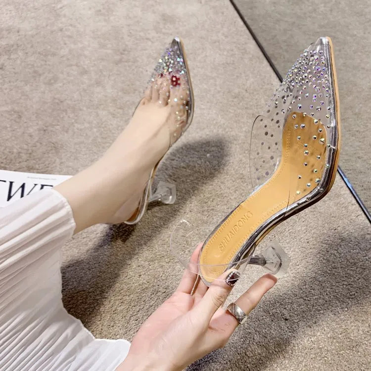 Clear Pointed-Toe Heels