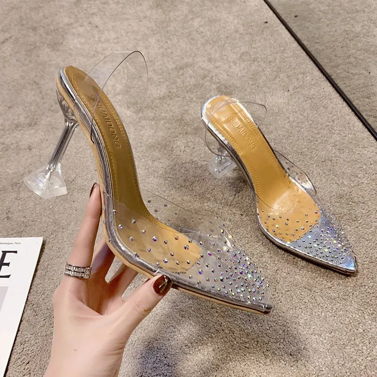 Clear Pointed-Toe Heels