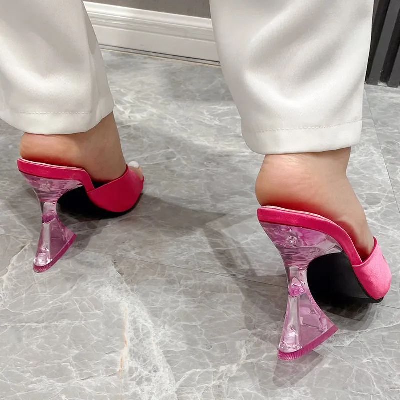 Clear Square-Toe Heels
