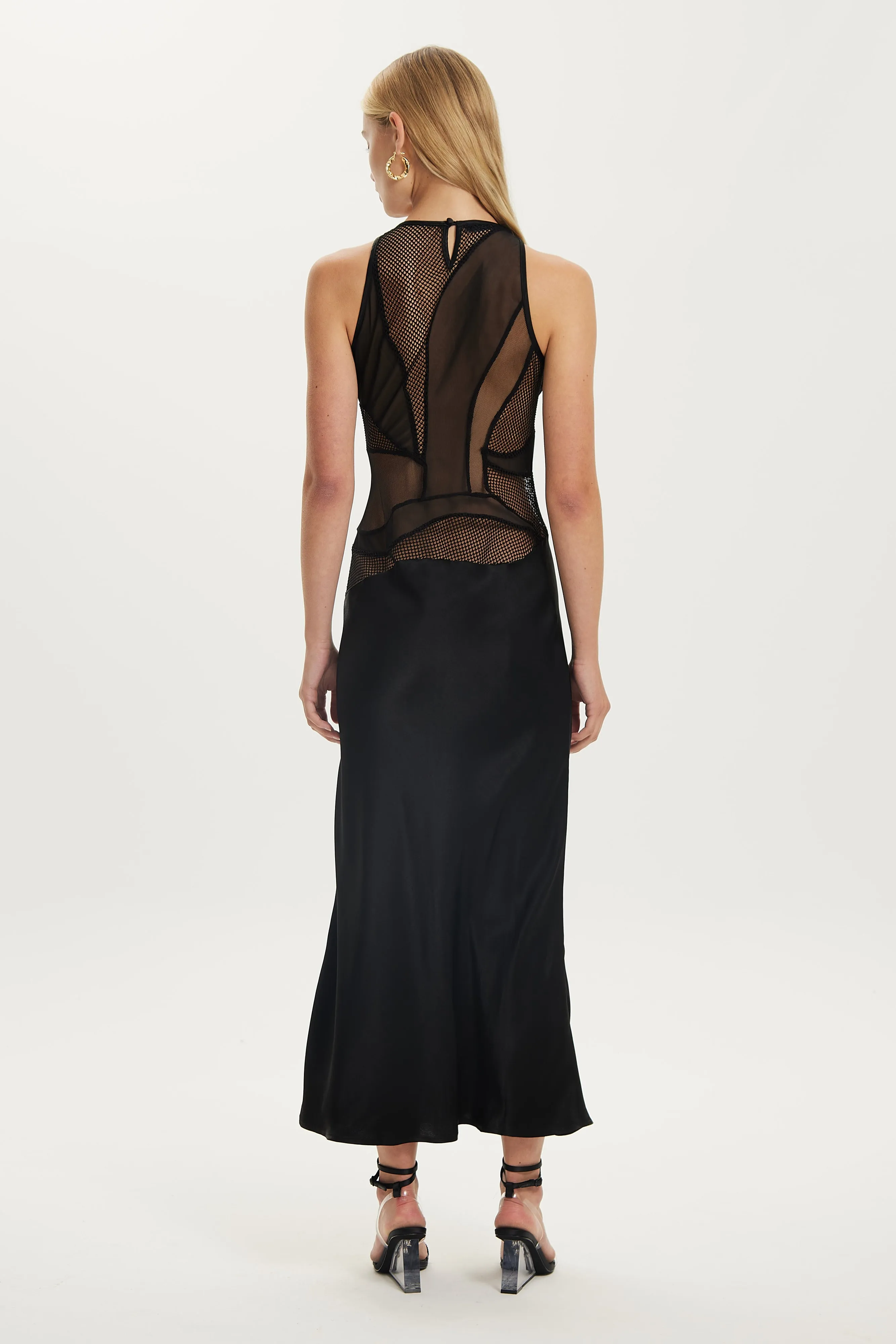 CRYSTAL CLEAR MAXI TANK DRESS | BLACK