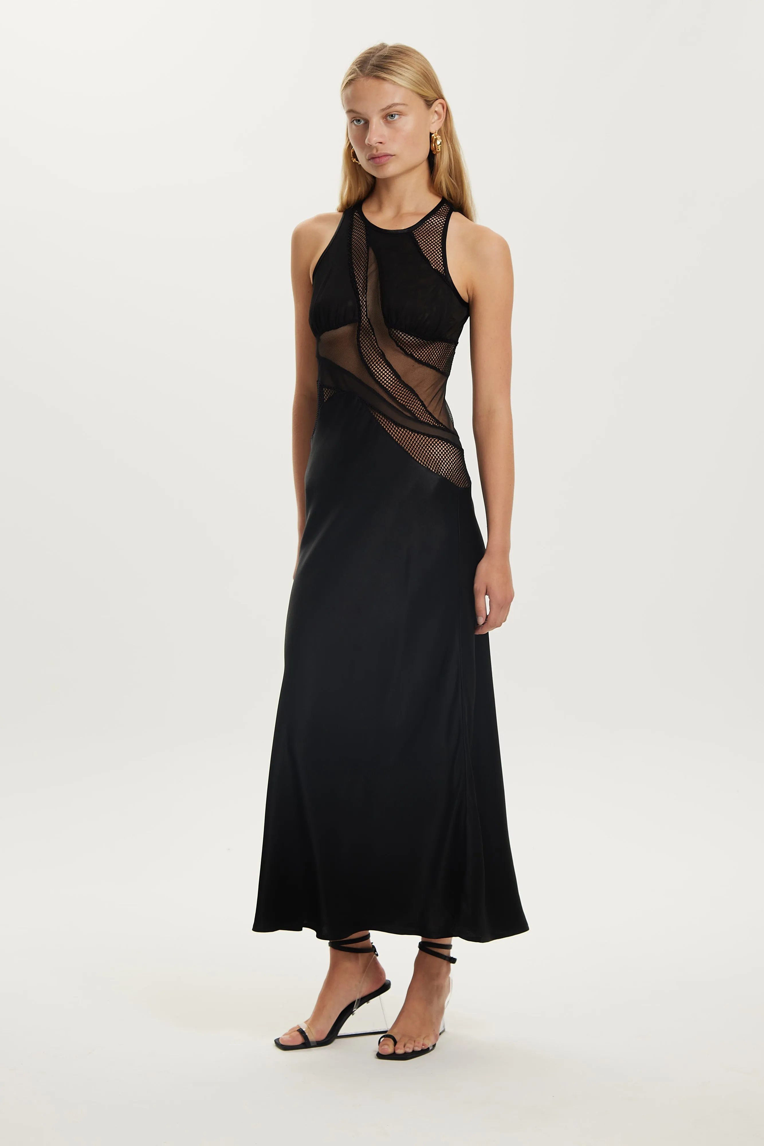CRYSTAL CLEAR MAXI TANK DRESS | BLACK
