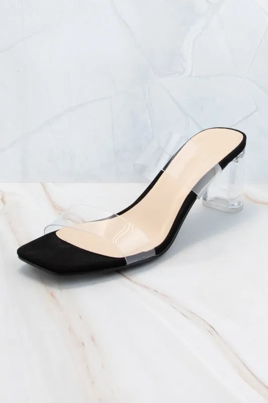 Della Clear Heels In Black