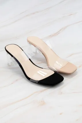 Della Clear Heels In Black