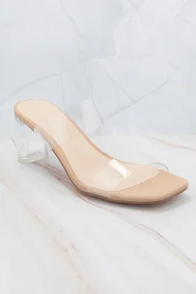 Della Clear Heels In Nude