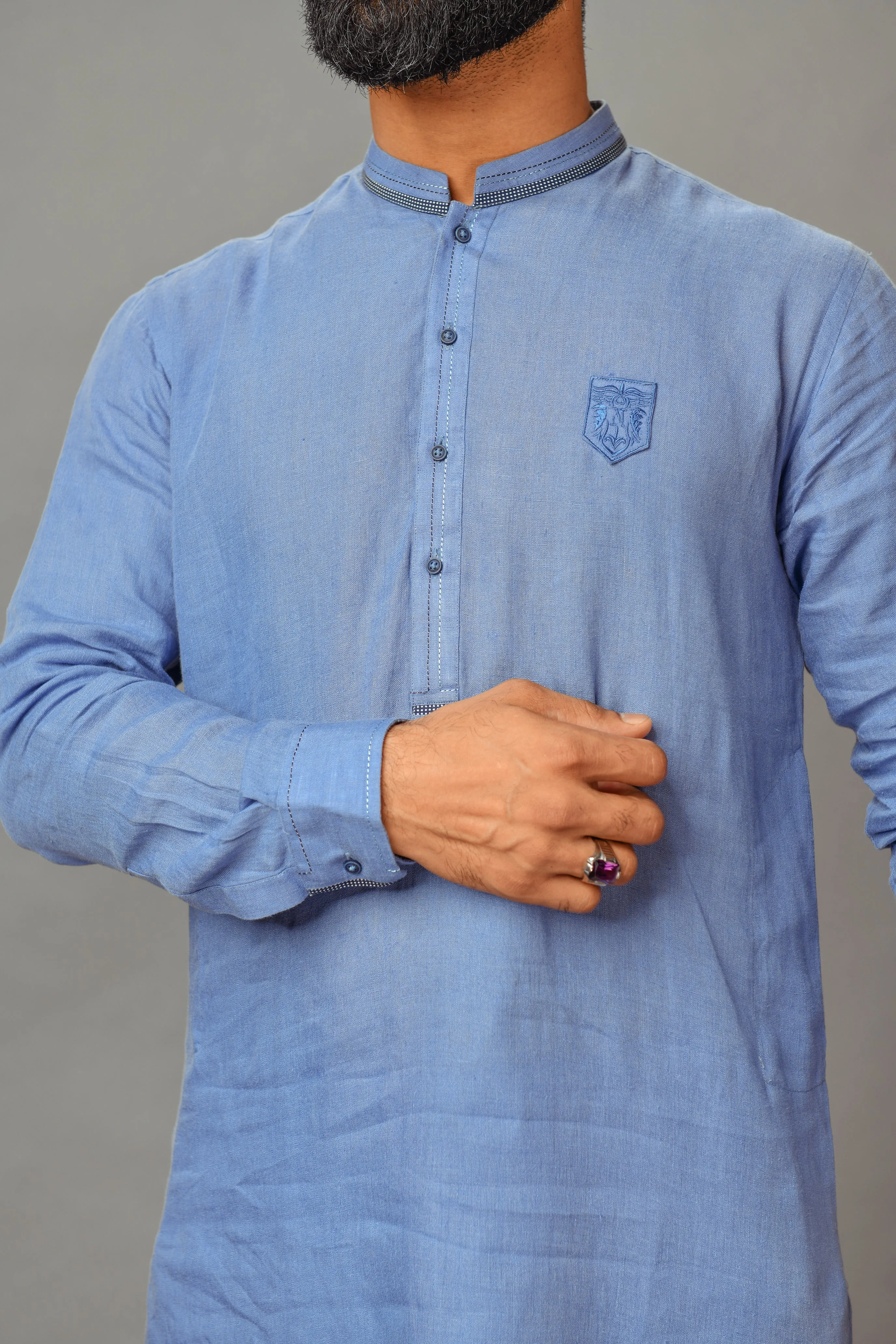 Denim Sky Blue Kurta Shalwar