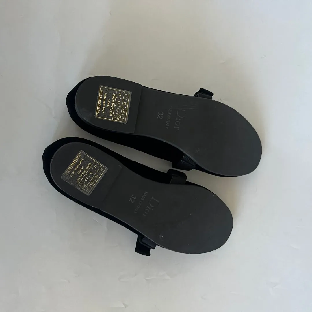 Dior Black Velvet Children's Ballerina, 32