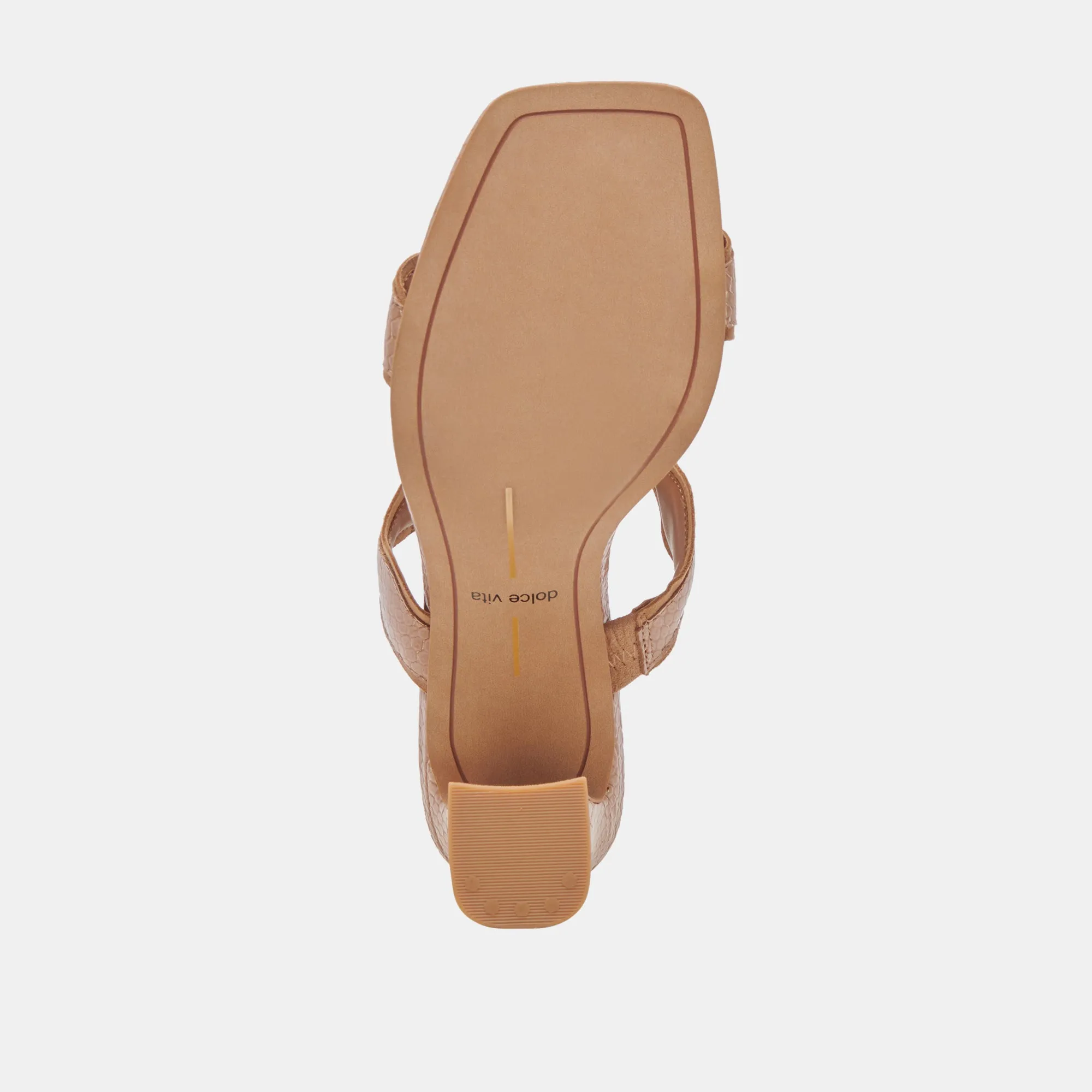 Dolce Vita Ilva Heels in Toffee Embossed Leather