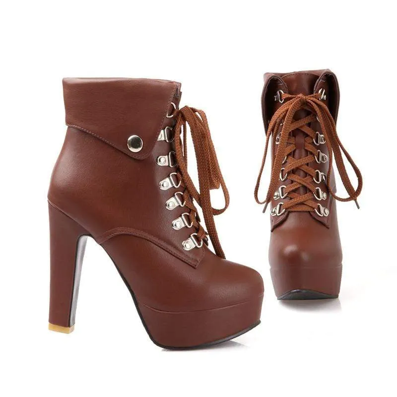 Dominate em Lace-up Heel Boots