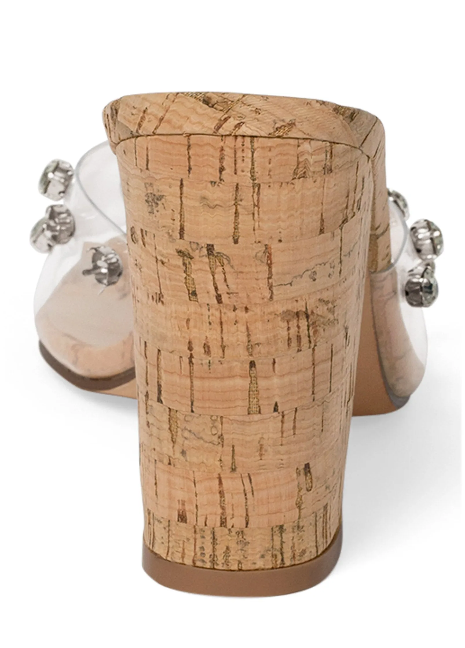 Embellished Cork Heels - Natural Multi