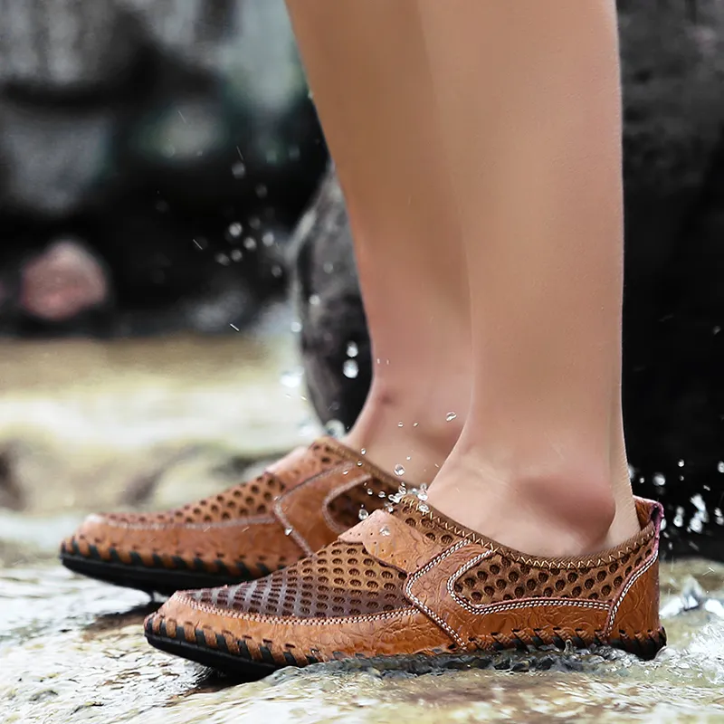 Fashion Breathable Italy Loafers for Men / Summer Casual Soft Shoes