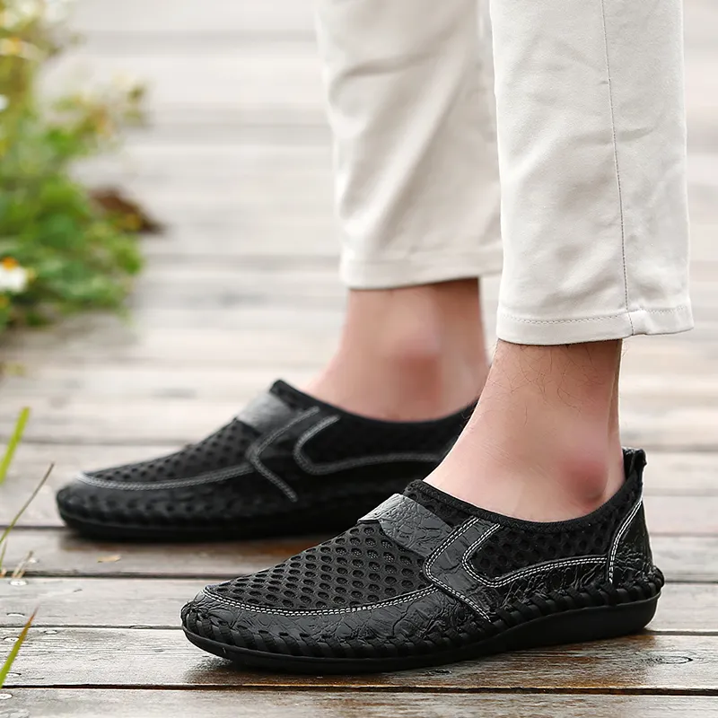 Fashion Breathable Italy Loafers for Men / Summer Casual Soft Shoes