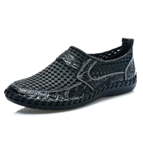 Fashion Breathable Italy Loafers for Men / Summer Casual Soft Shoes