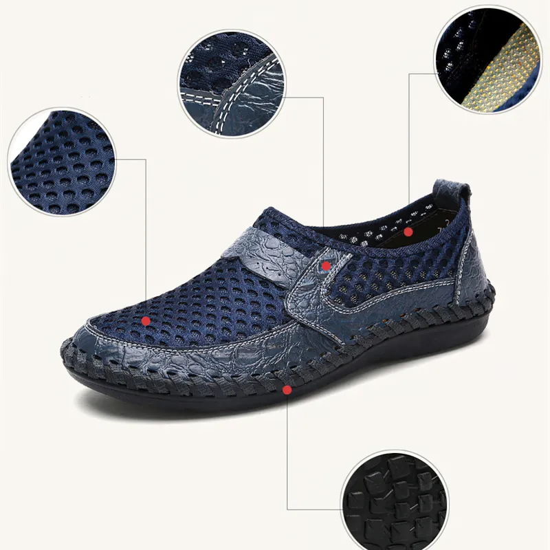 Fashion Breathable Italy Loafers for Men / Summer Casual Soft Shoes