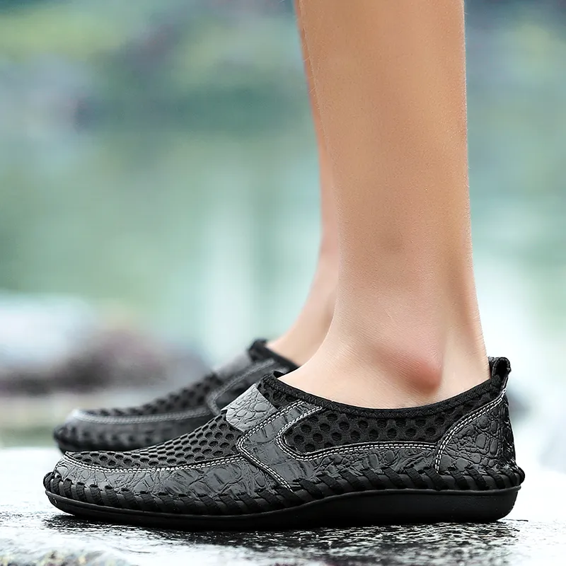 Fashion Breathable Italy Loafers for Men / Summer Casual Soft Shoes