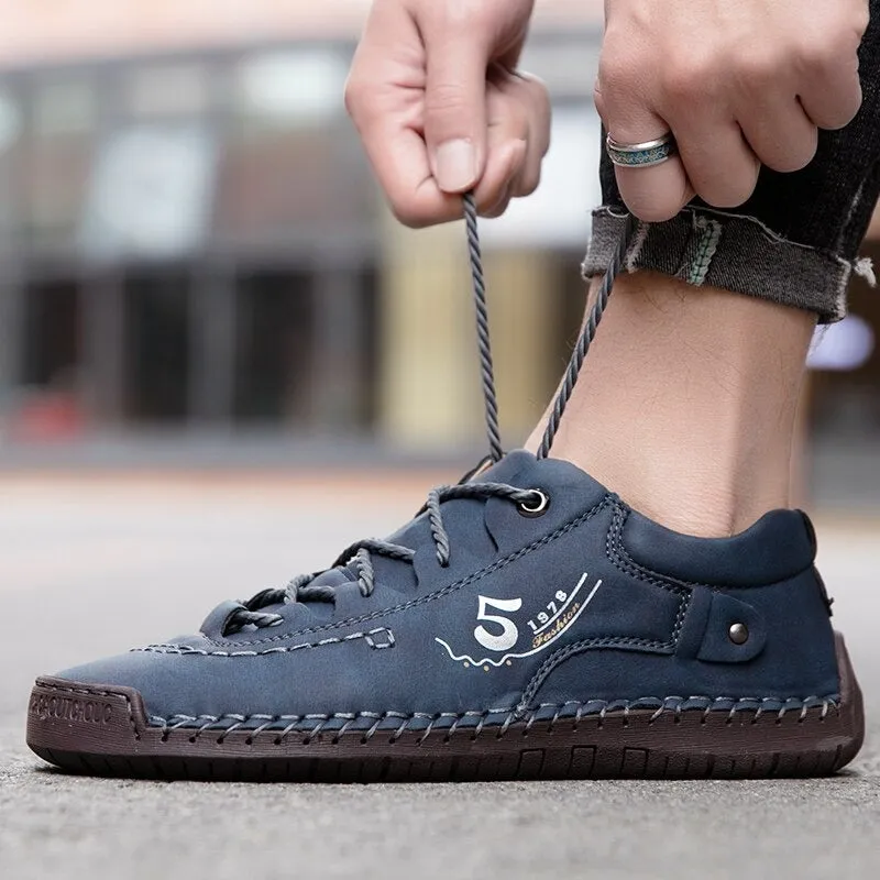 Fashion Loafers For Men With Genuine Leather / Men's Casual Breathable Shoes