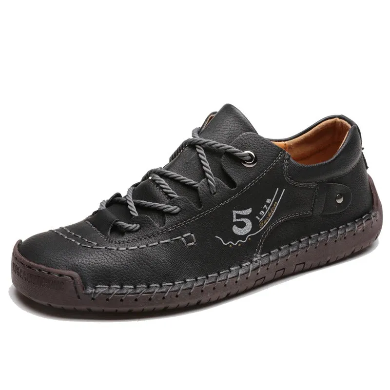 Fashion Loafers For Men With Genuine Leather / Men's Casual Breathable Shoes