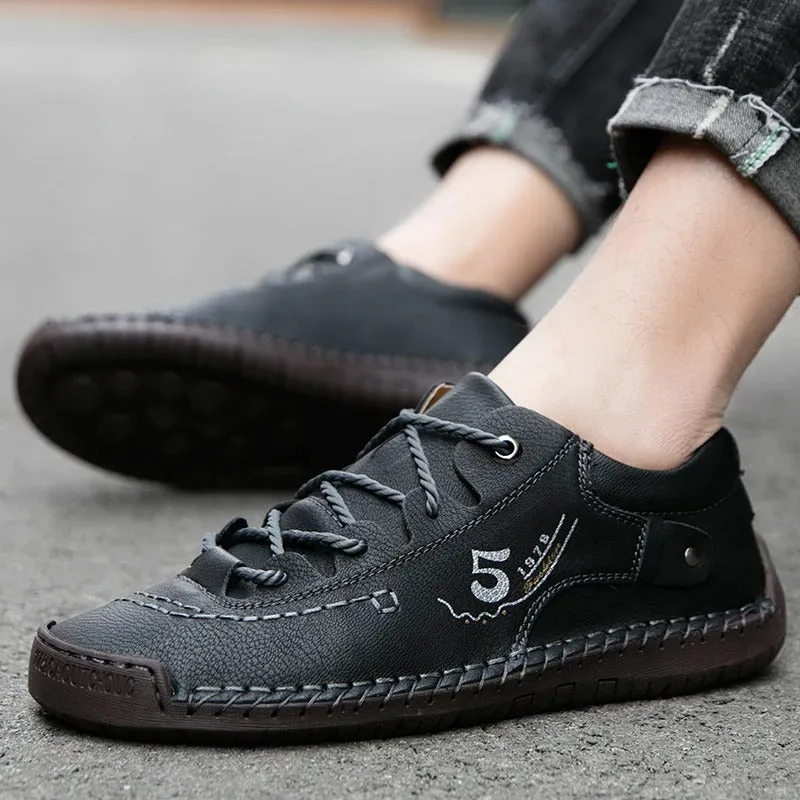 Fashion Loafers For Men With Genuine Leather / Men's Casual Breathable Shoes