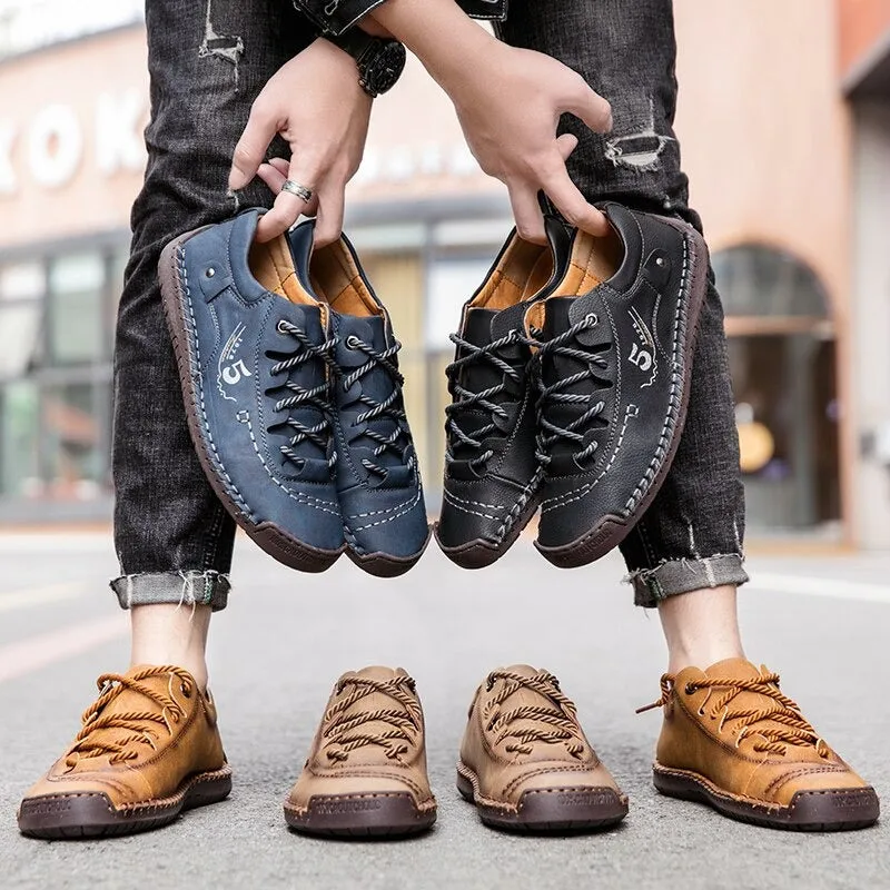 Fashion Loafers For Men With Genuine Leather / Men's Casual Breathable Shoes