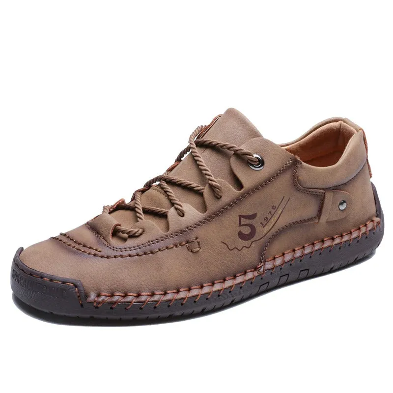 Fashion Loafers For Men With Genuine Leather / Men's Casual Breathable Shoes