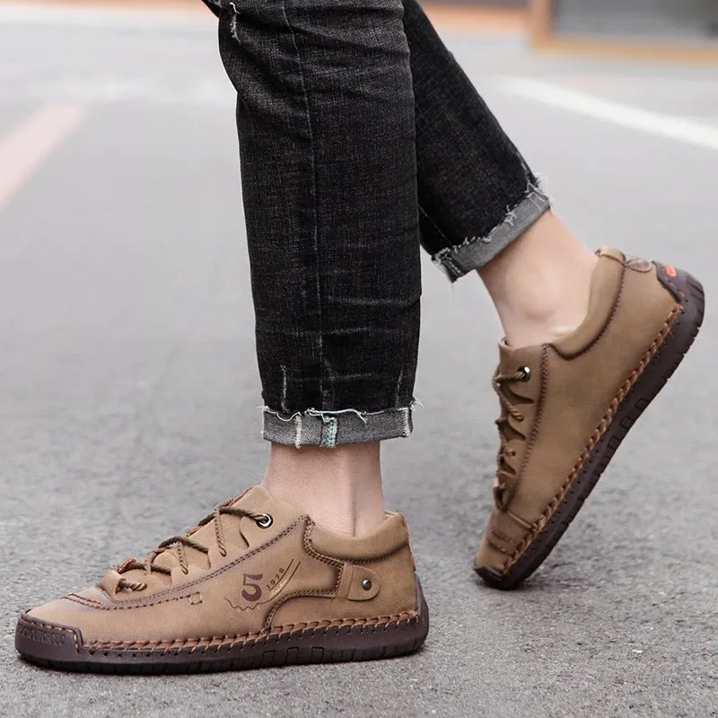 Fashion Loafers For Men With Genuine Leather / Men's Casual Breathable Shoes