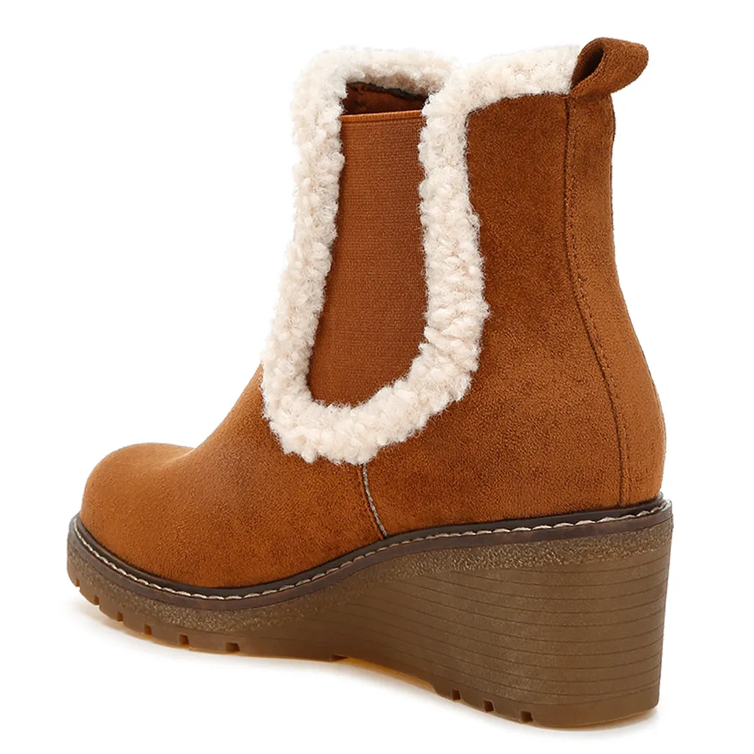 Faux Fur Lined Chelsea Boots