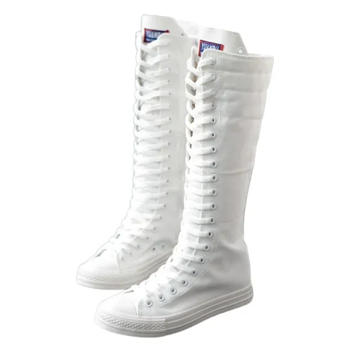 Funki Buys | Boots | Women's Knee High Lace Up Canvas Boots